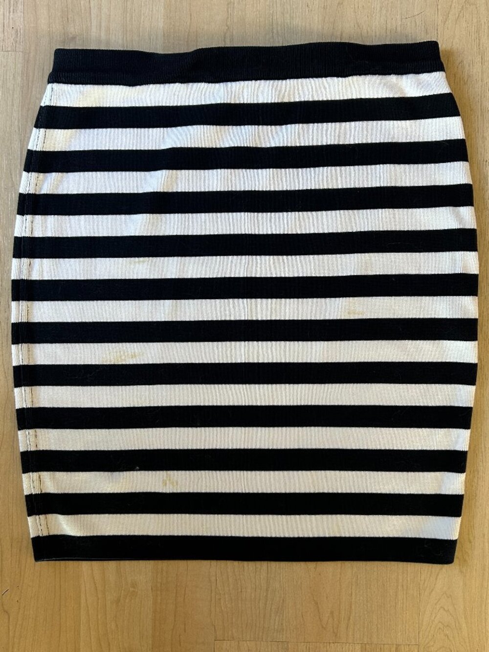 Vintage ESCADA Margaretha Ley Skirt 38 Black White Stripe Knit Pencil Designer